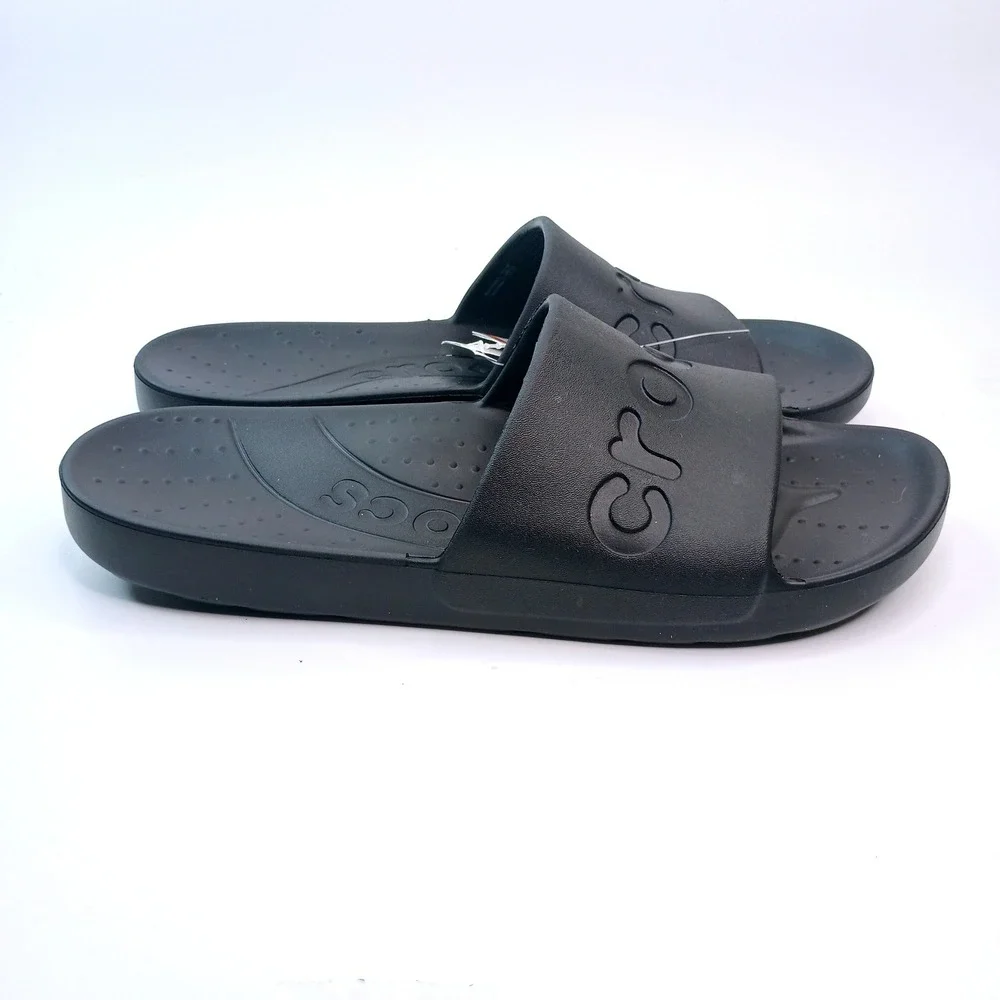 Crocs Slide Black Lightweight Comfort Sandals 210088-001 Mens 11 Womens 12‎